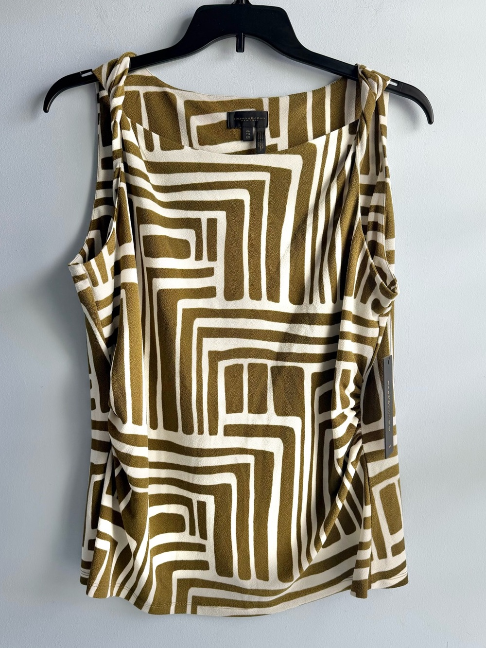Donna Karan New York Women’s Multicolor Shoulder-Twist Sleeveless Top Size XL